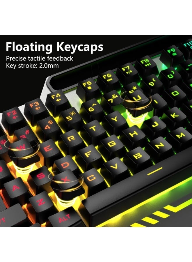 AULA T102 104-Key Gaming Keyboard & Mouse Combo – RGB Backlit, Metal Panel, Waterproof Design, USB Wired for PC, Mac & Xbox - Image 5