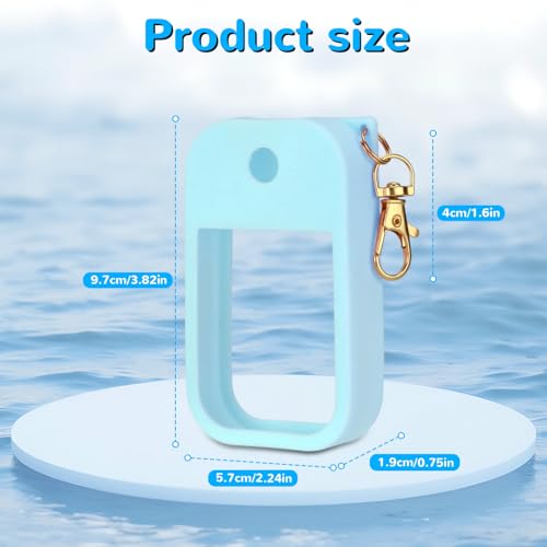 KYRGEU Hand Sanitizer Spray Case Compatible with Touchland Power Mist 1 oz – Silicone Case with Keychain for Touch Land Mist 1 fl oz（30 ml）, Hand Sanitizer Accessory for 1 fl oz (Blue, 1 Pack) - Image 4