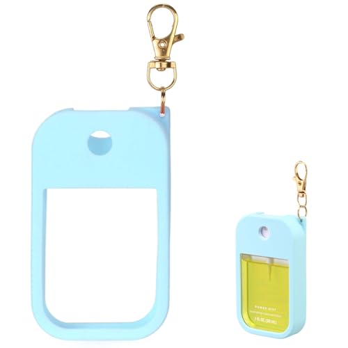 KYRGEU Hand Sanitizer Spray Case Compatible with Touchland Power Mist 1 oz – Silicone Case with Keychain for Touch Land Mist 1 fl oz（30 ml）, Hand Sanitizer Accessory for 1 fl oz (Blue, 1 Pack) - Image 1