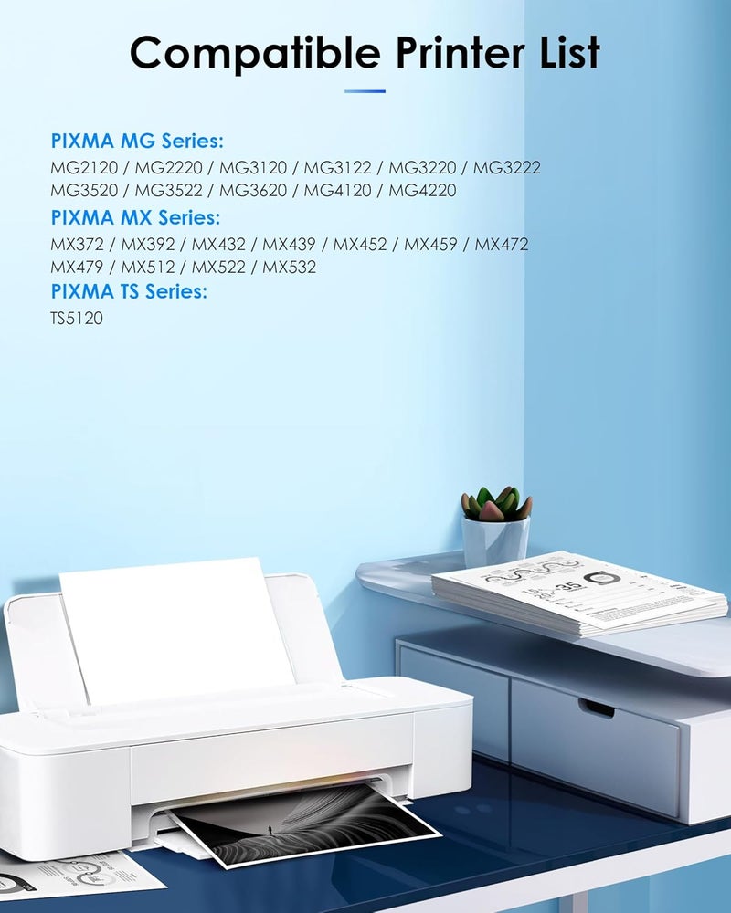 خرطوشة حبر 240XL سوداء بديلة لخرطوشة حبر Canon 240xl السوداء PG-240 Canon 240XL لخراطيش حبر Canon MG3620 PIXMA MG3620 TS5120 MG3220 MG3520 MG2120 MX472 MX452 (عبوة من 2 أسود) - Image 2