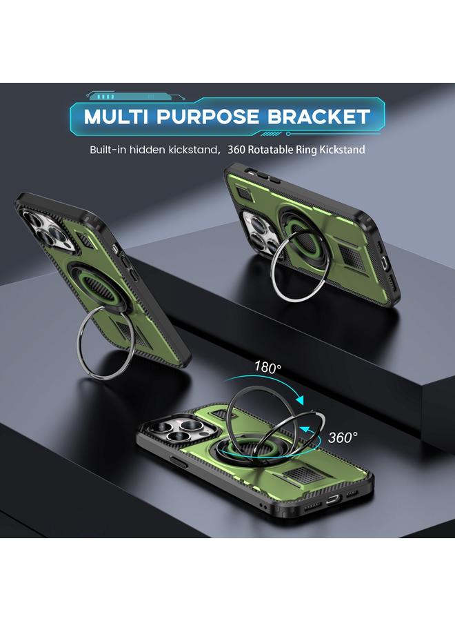 S-TOP Case For iPhone 12 / 12 Pro Ring Holder Carbon Fiber PC Hybrid TPU Phone Case - Image 2