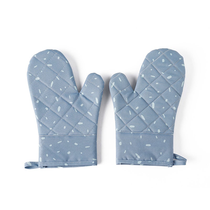 Thick Silicone Oven Mitts Heat Resistant Baking Gloves Isatis Blue Isatis Blue