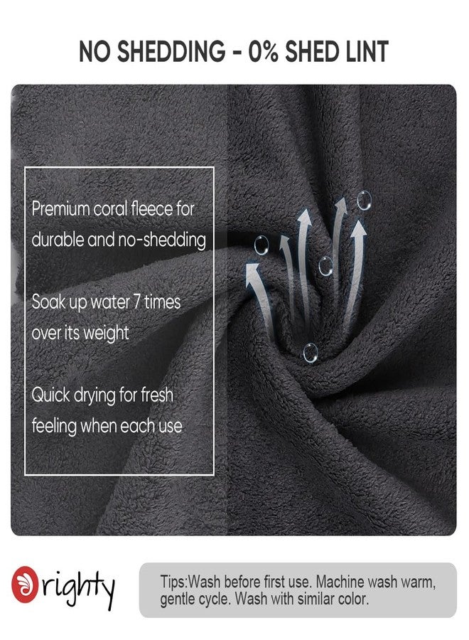 Orighty Ultra Soft Washcloths 12 Pack, Premium Microfiber Towel Sets 12x12 inches, Absorbent and Quick Drying Coral Velvet Washcloth, Multi-Purpose Wash Cloths for Bathroom, Hotel, and Gym (Grey) - Image 2