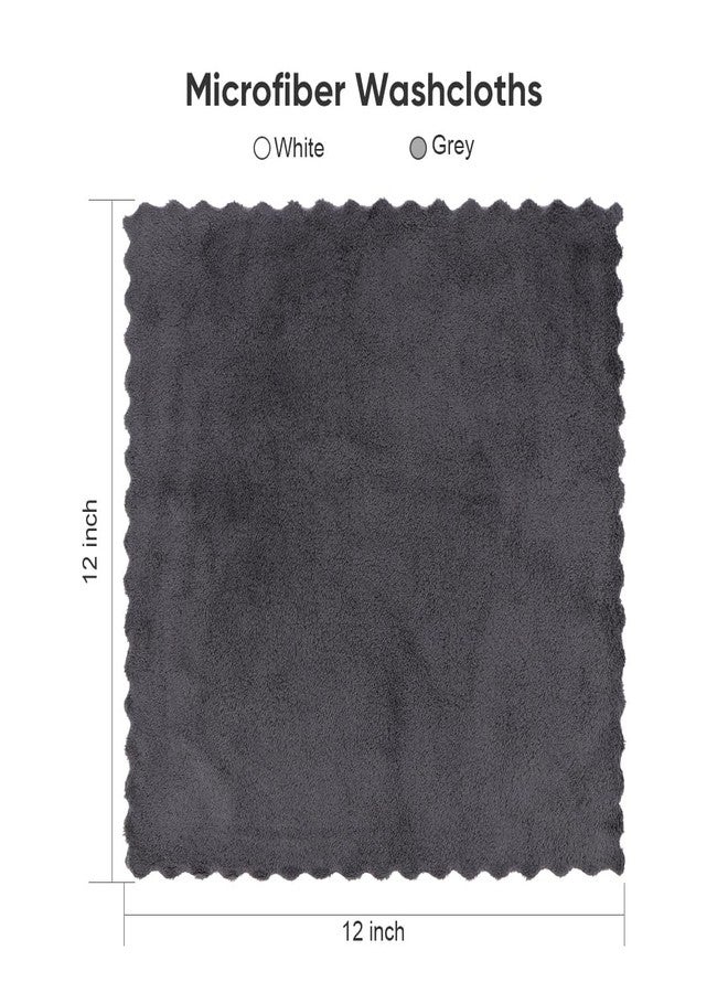 Orighty Ultra Soft Washcloths 12 Pack, Premium Microfiber Towel Sets 12x12 inches, Absorbent and Quick Drying Coral Velvet Washcloth, Multi-Purpose Wash Cloths for Bathroom, Hotel, and Gym (Grey) - Image 5