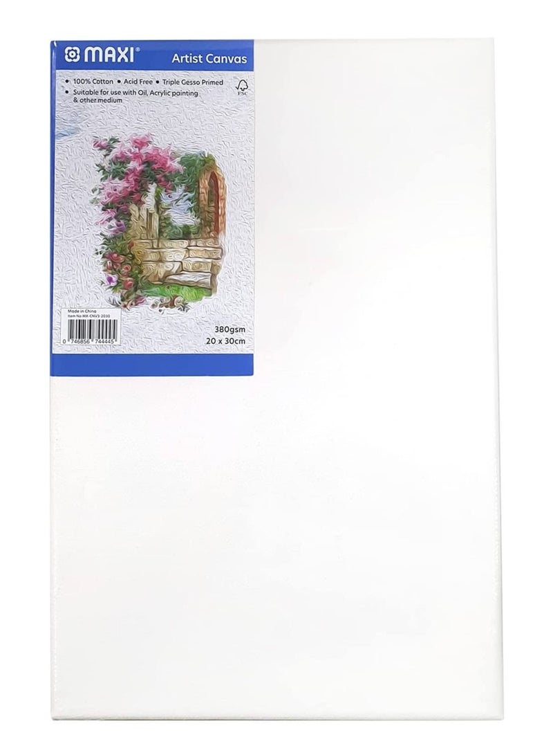 Maxi لوحة قماشية ممتدة مكونة من 4 قطع مقاس 20 × 30 سم باللون الأبيض - Image 2