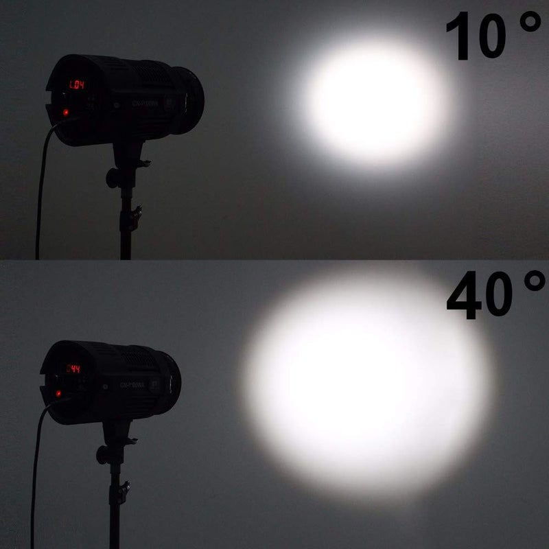 EXMAX NG-10X Fresnel Lens Focusing Adapter Fresnel Spot S-Mount Adapter Attachment 10-40° 5X Brighter Focus Lens Adjust for godox sl-60w Bowens Mount Studio Light Flash LED Light 4 Color Gel Filters - Image 5