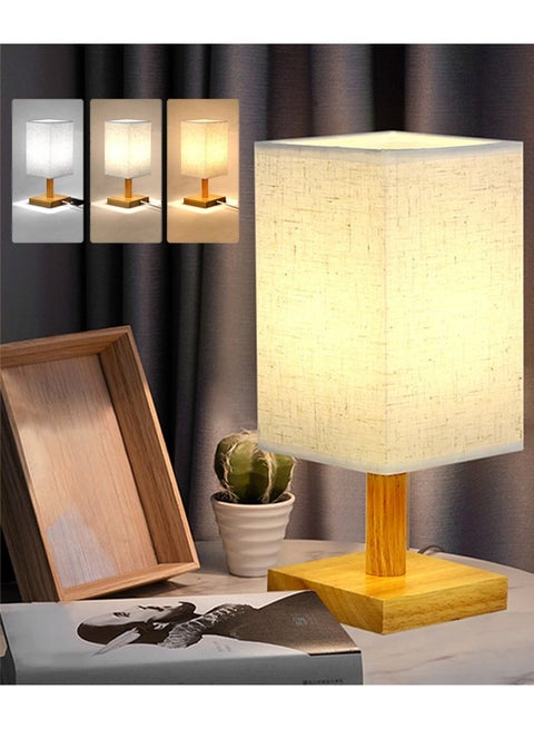 مصباح طاولة صغير لغرفة النوم، مصابيح بجانب السرير لطاولة بجانب السرير، مصباح إضاءة بسيط لطاولة بجانب السرير مع غطاء مربع من القماش، مصباح قراءة مكتبي لغرفة الأطفال وغرفة المعيشة والمكتب والسكن الجامعي