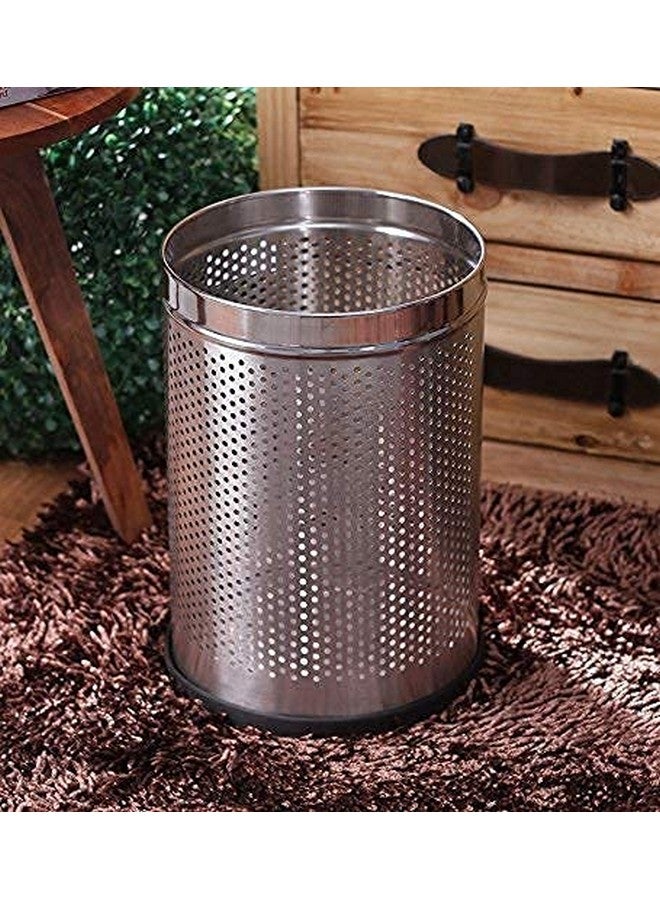 OPR Stainless Steel Perforated Open-Top Dustbin| Garbage Bin For Home, Bedroom, Washrooms, Office, Kitchen, Bathroom - (12X16-20 Liter) - Image 2