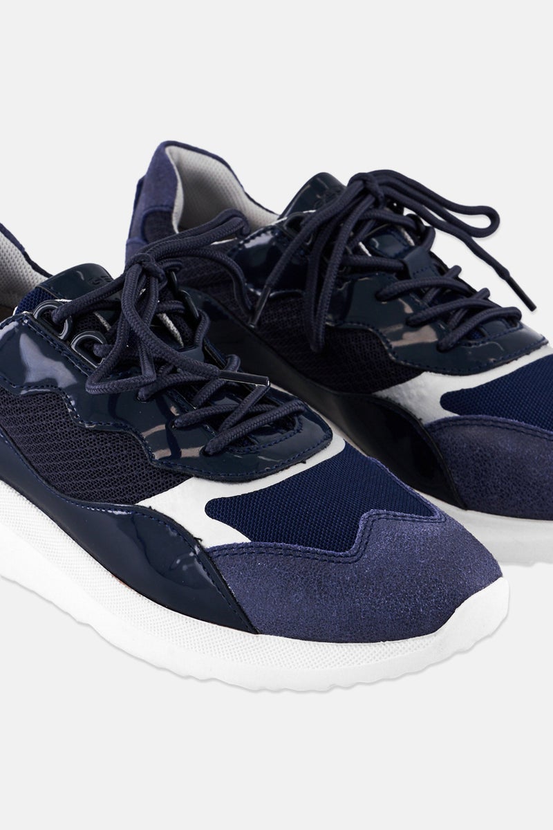 GEOX Women Diodiana Lace Up Casual Shoes, Navy - Image 2
