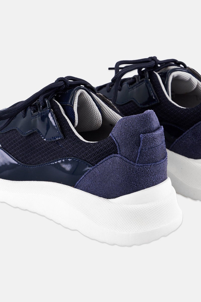 GEOX Women Diodiana Lace Up Casual Shoes, Navy - Image 4
