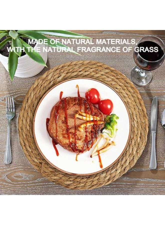 Large Round Natural Woven Straw Coaster 24 cm – Heat Resistant Table Mat for Cups, Plates and Coffee Table Protection - Image 4