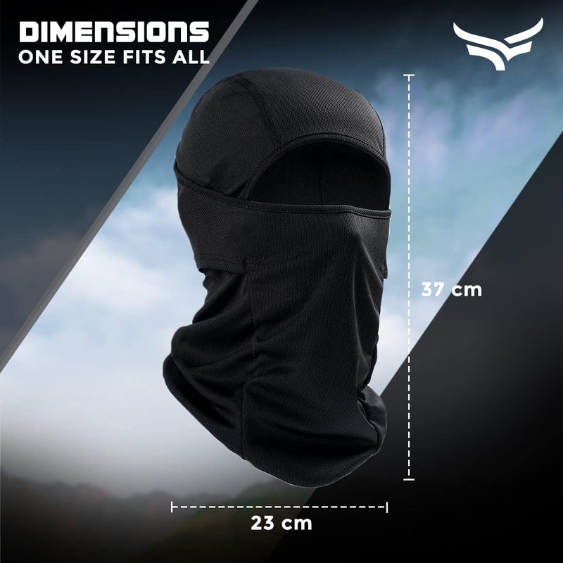 XTRIM Face Mask for Men and Women, Balaclava for Bike Riding, UV-Protected Full Face Mask, Breathable Helmet Liner, Sweat Absorbing, Odour-Free, 4-Way Stretch, Sun & Dust Protection (Black, Free Size) - Image 4
