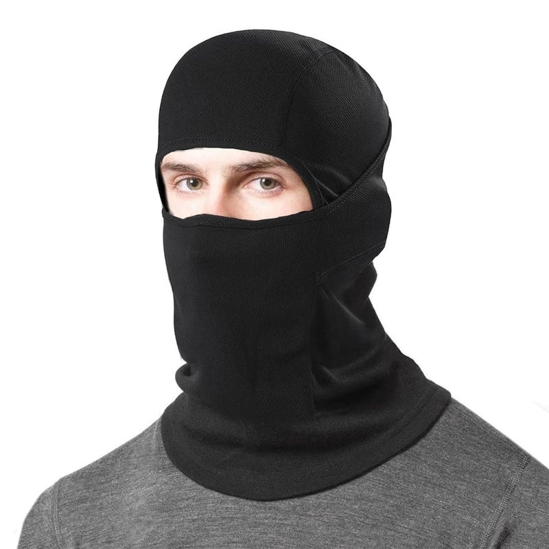 XTRIM Face Mask for Men and Women, Balaclava for Bike Riding, UV-Protected Full Face Mask, Breathable Helmet Liner, Sweat Absorbing, Odour-Free, 4-Way Stretch, Sun & Dust Protection (Black, Free Size) - Image 1