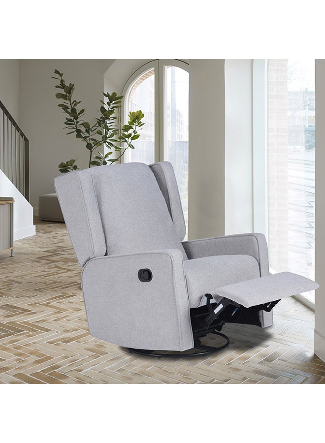 Home Box Home Box Laos Fabric Nursing Recliner Armchair with Rocker and Swivel Grey 95 x 116 x 75 cm - Image 1