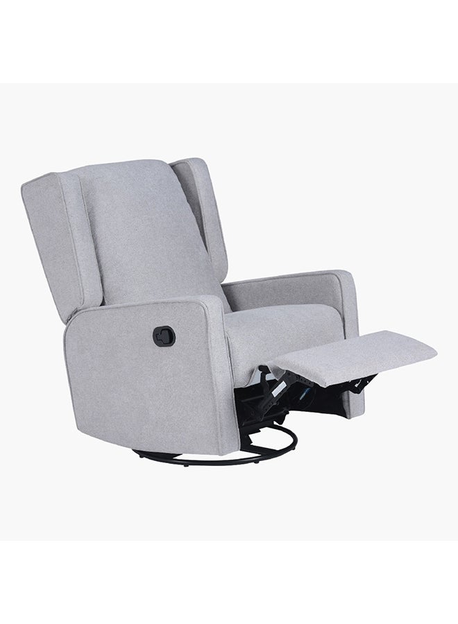Home Box Home Box Laos Fabric Nursing Recliner Armchair with Rocker and Swivel Grey 95 x 116 x 75 cm - Image 2