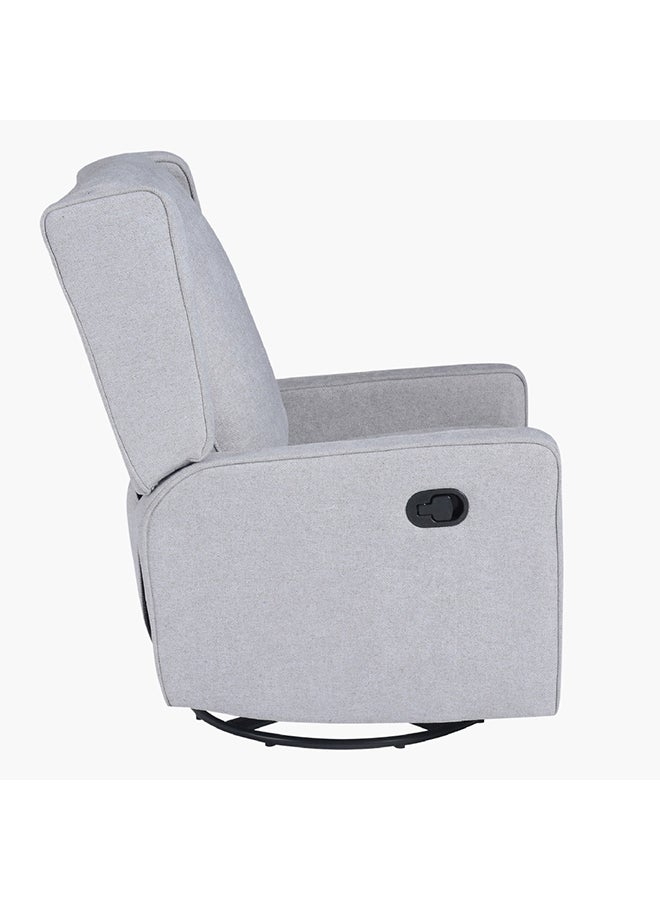 Home Box Home Box Laos Fabric Nursing Recliner Armchair with Rocker and Swivel Grey 95 x 116 x 75 cm - Image 3