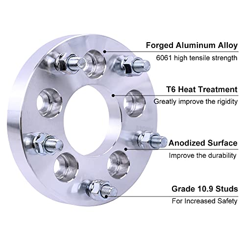 DCVAMOUS 4PC 5x115 to 5x120 Wheel Adapters 1 Inch with 14x1.5 Studs Compatible with Dodge 5 Lug for 2004-2008 Magnum | 2006-2022 Charger | 2009-2022 Challenger (Adapt 5x120 Rim on 5x115 Vehicle) - Image 5