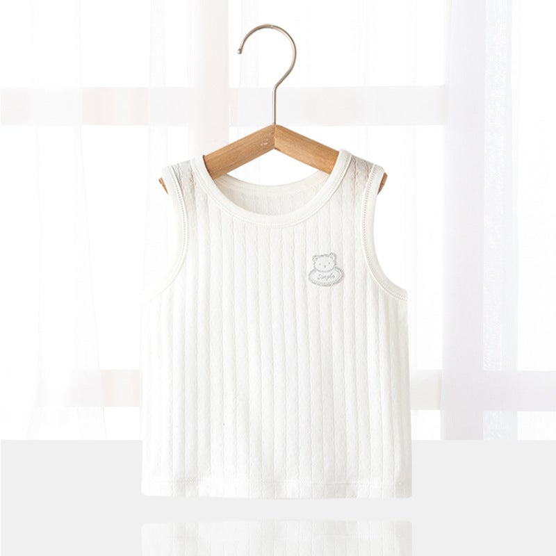 Newborn Baby''s Vest Boys'' Inner Wear Base Girls'' Sling Children''s Vest Pure Cotton Summer Thin Summer Dress - Image 1