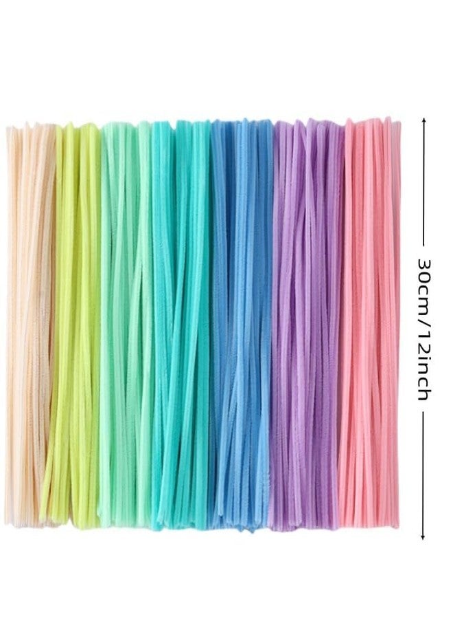 Aparonz Pipe Cleaners Craft,Chenille Stems for DIY Flowers, Limpia Pipas Fluffy Fuzzy Sticks for Gift Wrapping, Party Decorations (100pc pastel+2 pc roll Green Ribbon) - Image 4