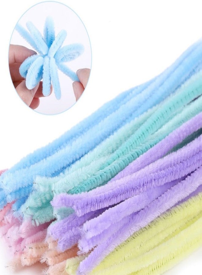 Aparonz Pipe Cleaners Craft,Chenille Stems for DIY Flowers, Limpia Pipas Fluffy Fuzzy Sticks for Gift Wrapping, Party Decorations (100pc pastel+2 pc roll Green Ribbon) - Image 2