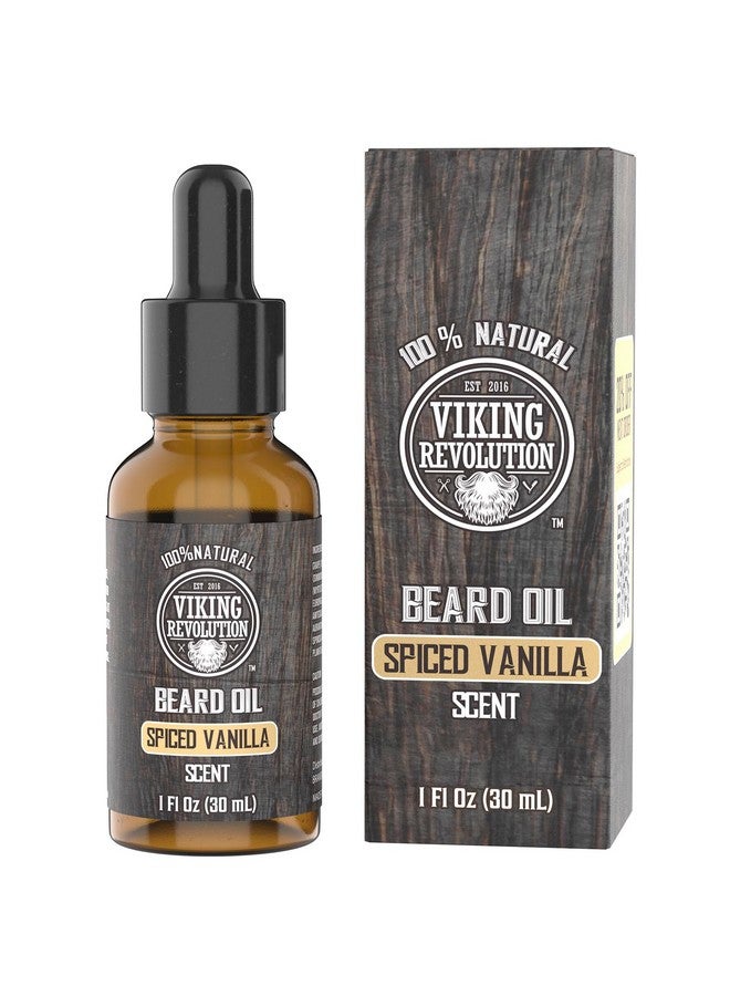 Viking Revolution زيت لحية للرجال - زيت لحية طبيعي بالكامل مع زيت الأركان وزيت الجوجوبا - مكيف وملين للحية والشوارب - يقوي اللحى والشوارب للرجال (1 عبوة فانيليا متبلة) - Image 1