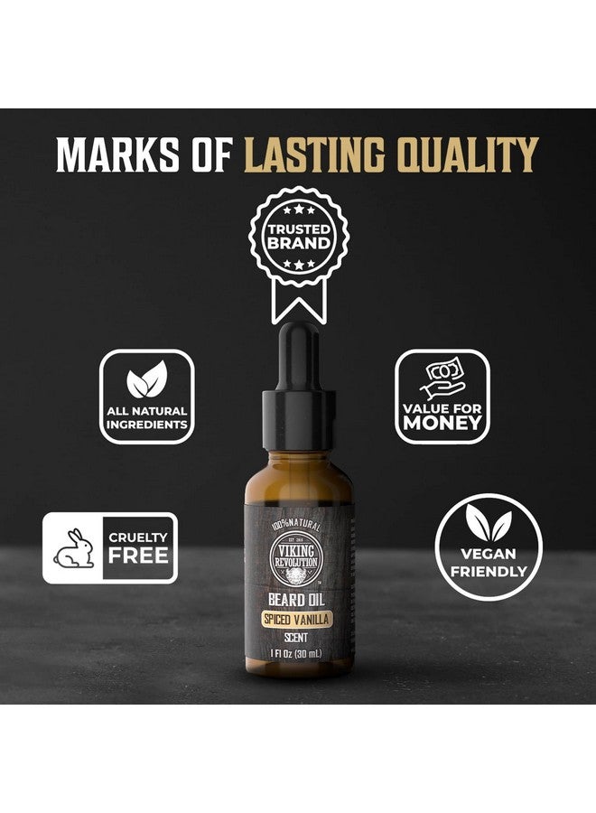 Viking Revolution زيت لحية للرجال - زيت لحية طبيعي بالكامل مع زيت الأركان وزيت الجوجوبا - مكيف وملين للحية والشوارب - يقوي اللحى والشوارب للرجال (1 عبوة فانيليا متبلة) - Image 5