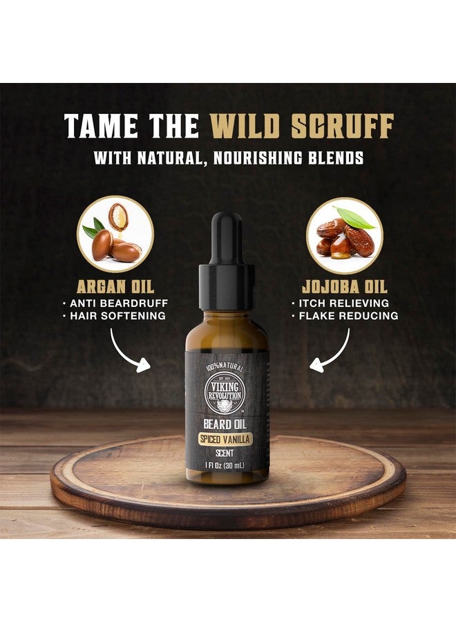 Viking Revolution زيت لحية للرجال - زيت لحية طبيعي بالكامل مع زيت الأركان وزيت الجوجوبا - مكيف وملين للحية والشوارب - يقوي اللحى والشوارب للرجال (1 عبوة فانيليا متبلة) - Image 3
