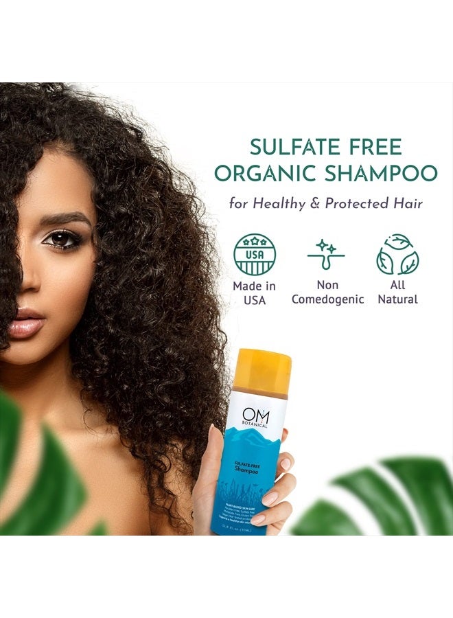 OM Botanical Sulfate-Free Hair Shampoo, Low-Foaming Natural Shampoo with Ayurvedic Herbs for Hair, Scalp and Skin Conditions, Hair Loss, Dry Scalp and Hair Growth Shampoo, Peppermint-Scented for Men/W - Image 2