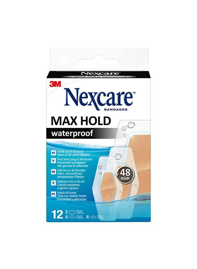 Generic Max Hold Waterproof Bandages- 12 Pack
