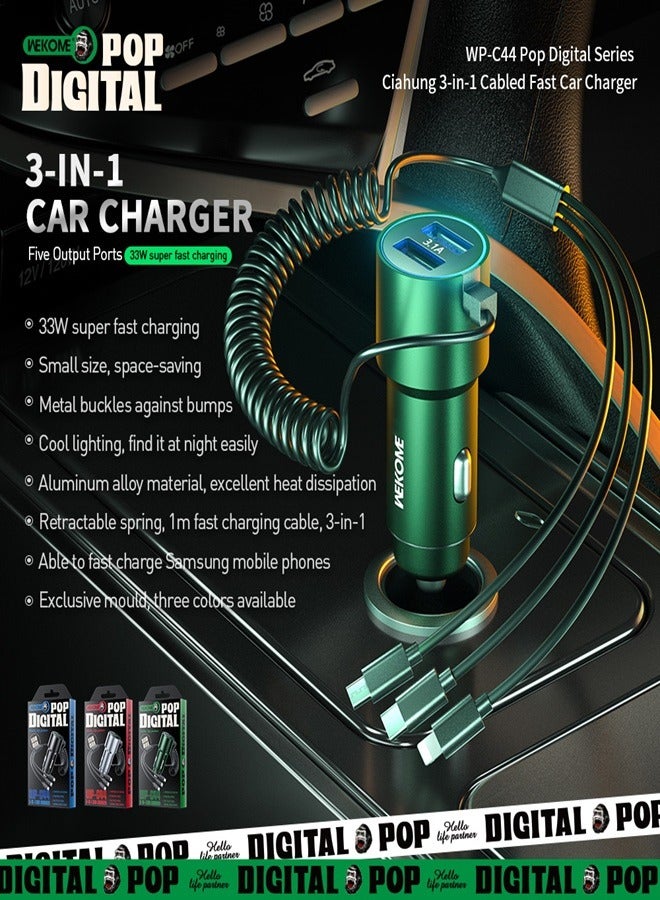 WEKOME POP Digtal 33w High speed 3in1 car charging cable - Image 5