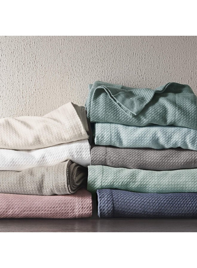 madison park Madison Park Egyptian Cotton Luxury Blanket Grey 108x90 King Size Knit Premium Soft Cozy 100 Cerified Egyptian Cotton For Bed Couch or Sofa  - Image 5
