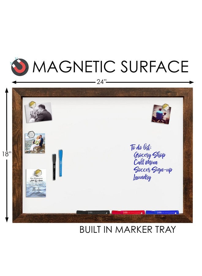 لودي دودي مسح اللوحة الجافة للجدار المغناطيسي مع علبة علامة مدمجة جدار ريفي الإطار 18 بوصة × 24 - Image 2