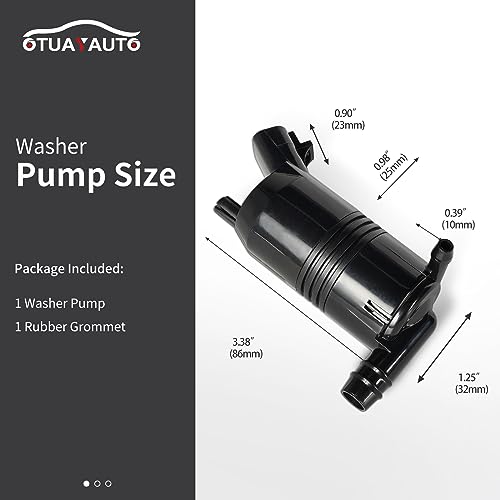 OTUAYAUTO 385-232316C مضخة موتور غسيل الزجاج الأمامي OTUAYAUTO، بديل لتويوتا تاكوما كامري كورولا أفالون توندر، شيفروليه جيو بريزم، لكزس ES300 بديل لرقم OEM #:22156171، 22138719، 8533006030 - Image 2
