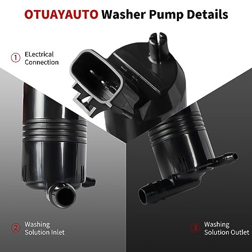 OTUAYAUTO 385-232316C مضخة موتور غسيل الزجاج الأمامي OTUAYAUTO، بديل لتويوتا تاكوما كامري كورولا أفالون توندر، شيفروليه جيو بريزم، لكزس ES300 بديل لرقم OEM #:22156171، 22138719، 8533006030 - Image 4