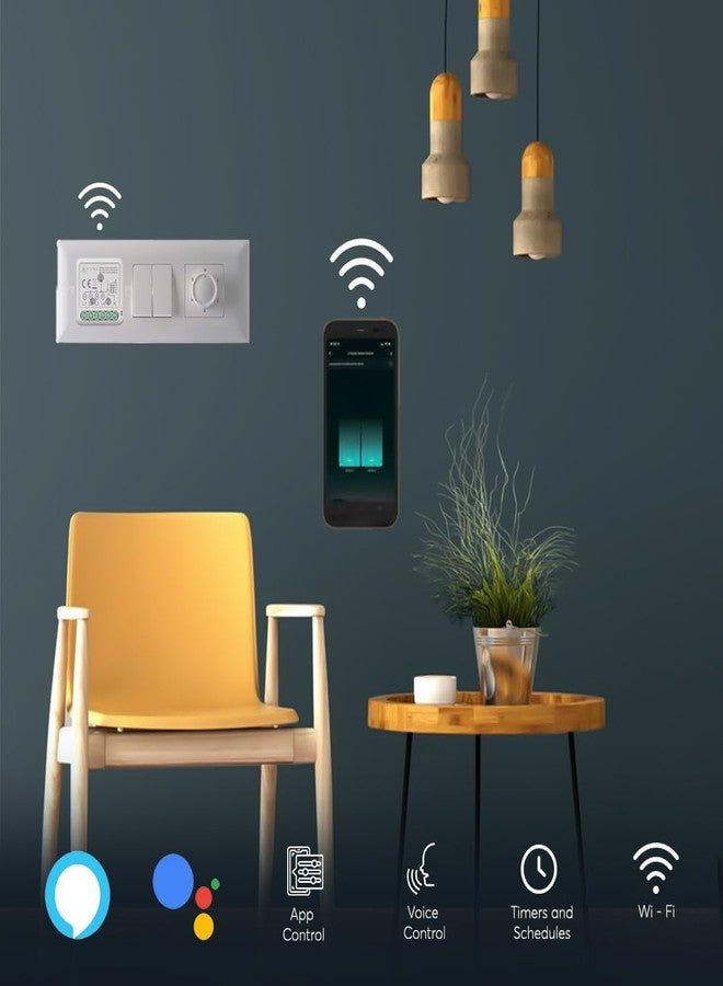 arcnics® - 3 Node Smart WiFi Retrofit Switch | WiFi Controlled | Works with Smart Life, Alexa, Google | Fits into any Existing Switch Board | DIY 3 Channel/Gang Module - Image 2
