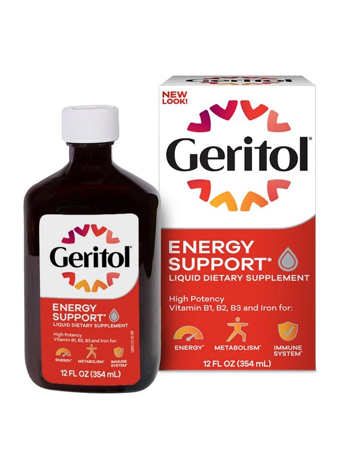 Geritol Geritol Liquid Vitamin and Iron Supplement, Energy Support, Contains High Potency B-Vitamins and Iron, Pleasant Tasting, Easy to Swallow, No Artificial Sweeteners, Non-GMO, 12 Oz - Image 1