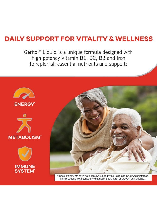 Geritol Geritol Liquid Vitamin and Iron Supplement, Energy Support, Contains High Potency B-Vitamins and Iron, Pleasant Tasting, Easy to Swallow, No Artificial Sweeteners, Non-GMO, 12 Oz - Image 2