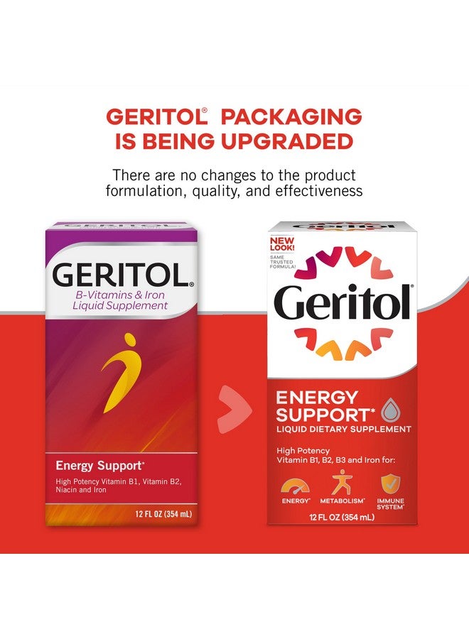 Geritol Geritol Liquid Vitamin and Iron Supplement, Energy Support, Contains High Potency B-Vitamins and Iron, Pleasant Tasting, Easy to Swallow, No Artificial Sweeteners, Non-GMO, 12 Oz - Image 5