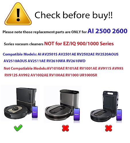 JoyBros Replacement Parts for Shark AI AV2511AE AV2501S AV2610WA AV2501AE RV2502AE RV2610WA UR2500SR RV2520 AV2510 Accessories Kit :Main Roller Brush/Cover HEPA Filters Foam/Primary Filter Sweep Side Brushes - Image 2