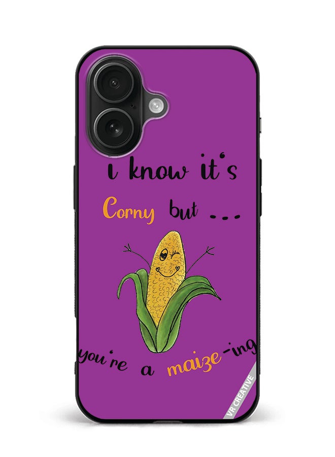 Protective Case Cover For Apple iPhone 16 Corn Design Multicolour