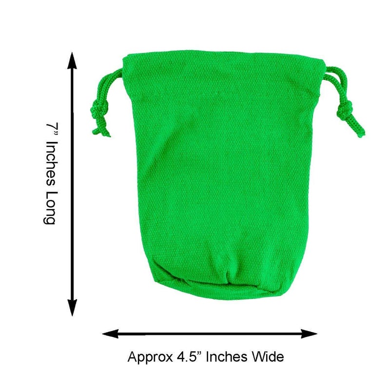 Super Z Outlet 7" x 4.5" Neon Colored Canvas Pouch Bags Sacks with Drawstring Closure for Birthday Party Favors, Snacks, Decoration, Jewelry, Gifts, Event Supplies (12 Bags) - Image 5