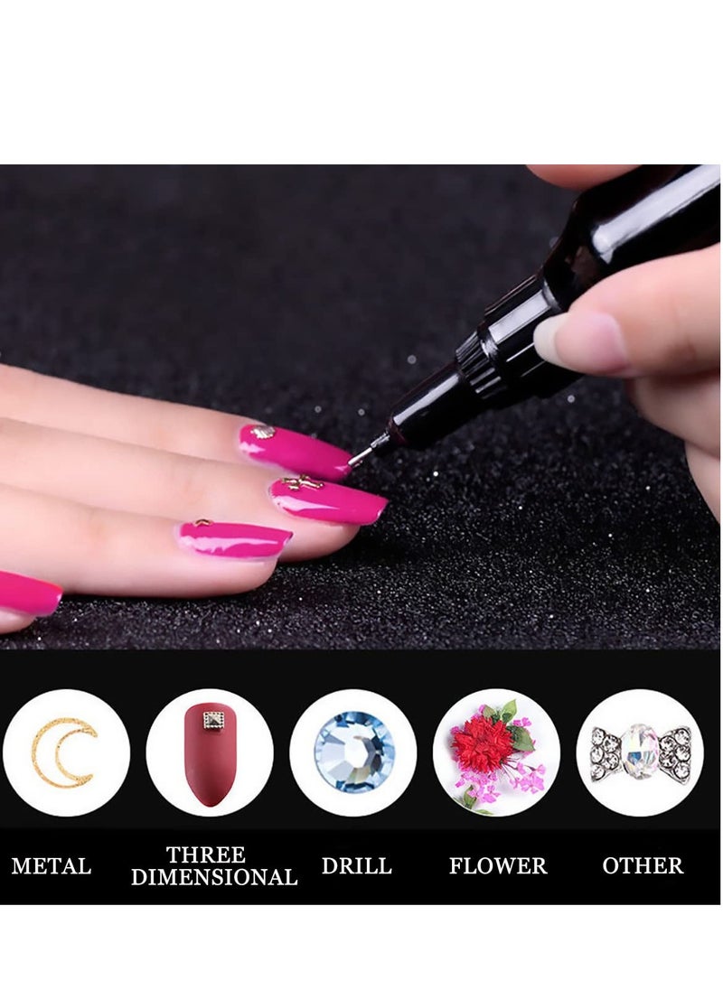 SYOSI Nail Rhinestone Glue, Glue Gel for Nail Gem, LED Light Cure Glue, Jewelry Diamond Manicure Decoration Gel, NO Wipe Nail Glue for Beads Stickers Stones Crystals Diamond Nails DIY Tools with 2 Tweezers  - Image 5