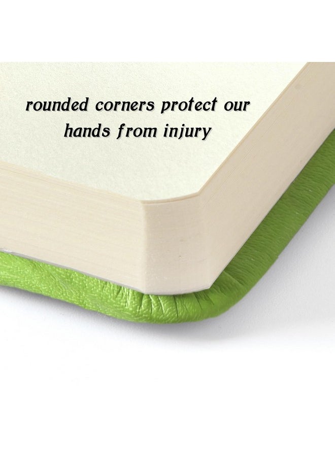 Qianshan 5" x 5" Handy Pocket Hardcover PU Leather Sketchbook,58 Sheets 150 GSM Beige Dowling Paper, Acid Free Art Sketch Book Artistic Drawing Painting Writing Paper for Beginners Artists.Hami Melon Green  - Image 4