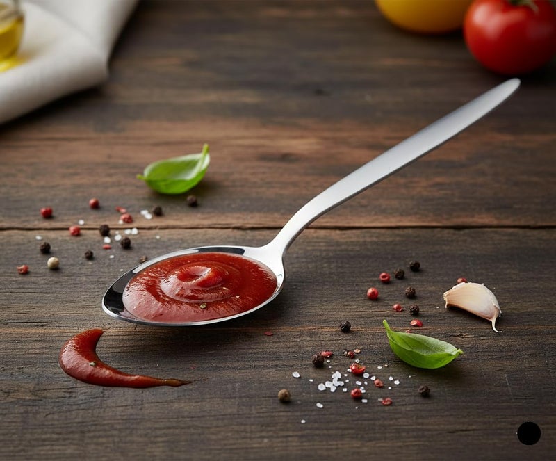 BNAZIND Chef Kunz Spoon | 9 inch 2.5 Tbsp18/10 Stainless Steel Silver Serving Spoons | Sauce, Basting, Quenelle, Plating, Cooking Chef Spoon, Dishwasher Safe - Image 4