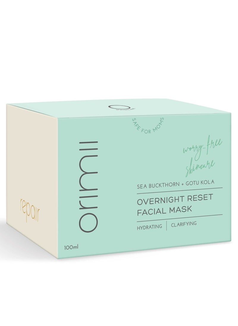 Orimii - Overnight Reset Facial Mask Hydrating Clarifying, Sea Buckthorn and Gotu Kola One Step Routine that Moisturizes, Soothes and Repairs 100 ml - Image 1