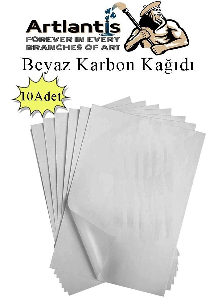 Artlantis White Carbon Paper A4 10 Pieces 21X29,7 cm Copy Paper Transfer Paper Colored Carbon Paper  - Image 1