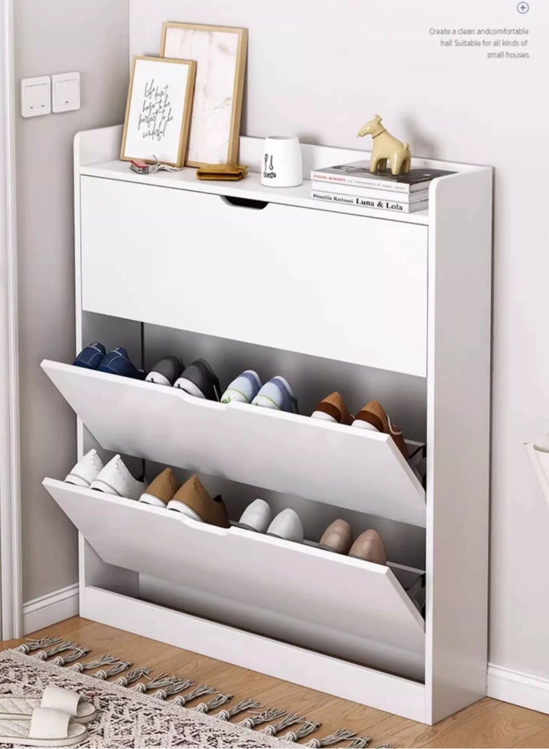 Generic Shoe Cabinet Shoe Rack Shoe Storage Cupboard with 3 Flip Doors Shoe Storage Cabinet for Entryway Narrow ,Space Saving ﻿  - Image 1