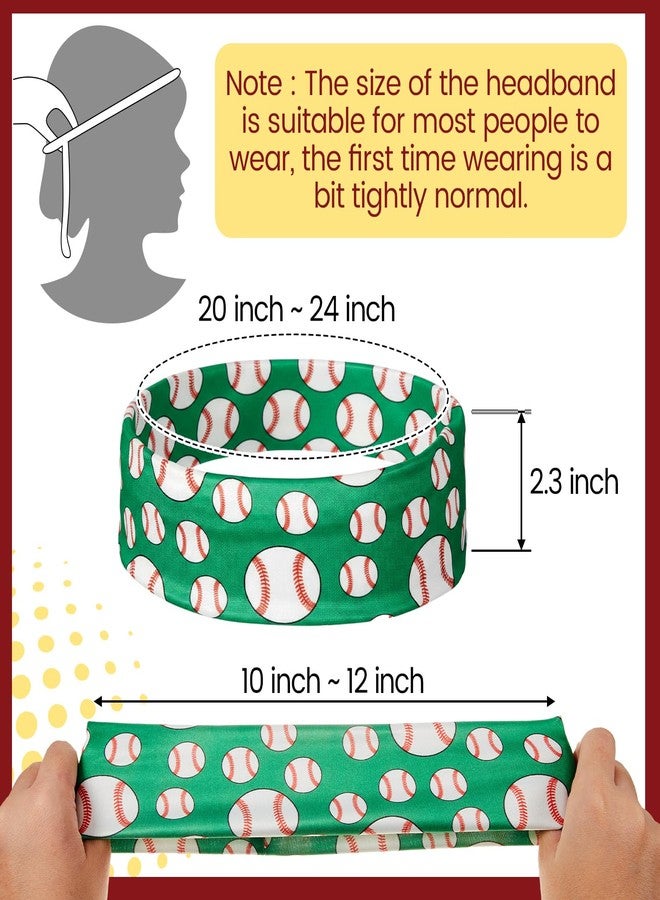 ميتلي مجموعة MTLEE من 10 قطع من عصابات الرأس للبيسبول للبنات والأولاد، عصابات رأس مرنة قابلة للتعديل، إكسسوارات شعر، هدايا لفرق البيسبول للبنات والمراهقات والنساء والبالغات. - Image 2