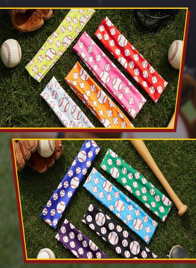 ميتلي مجموعة MTLEE من 10 قطع من عصابات الرأس للبيسبول للبنات والأولاد، عصابات رأس مرنة قابلة للتعديل، إكسسوارات شعر، هدايا لفرق البيسبول للبنات والمراهقات والنساء والبالغات. - Image 4