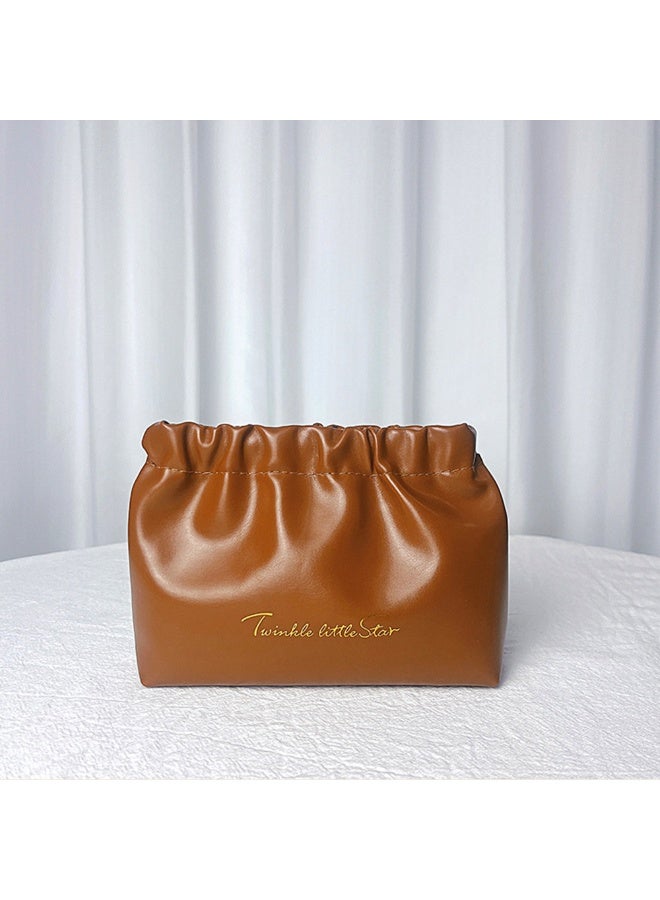 Fashionable, Simple And Compact Makeup Bag, Pleated Lipstick Storage Bag, Portable Cosmetics Organizer, Automatic Closure Design, Suitable For Travel And Business Trips - Image 5